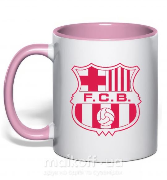 Чашка з кольоровою ручкою BARCELONA Ніжно рожевий фото