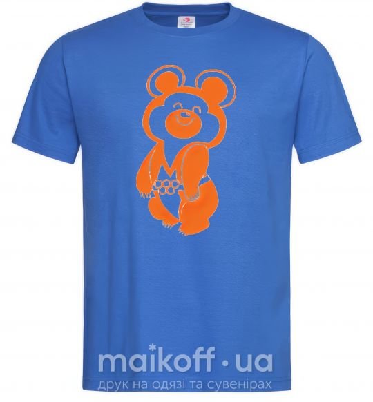 Мужская футболка Счастливый олимпийский мишка Ярко-синий фото