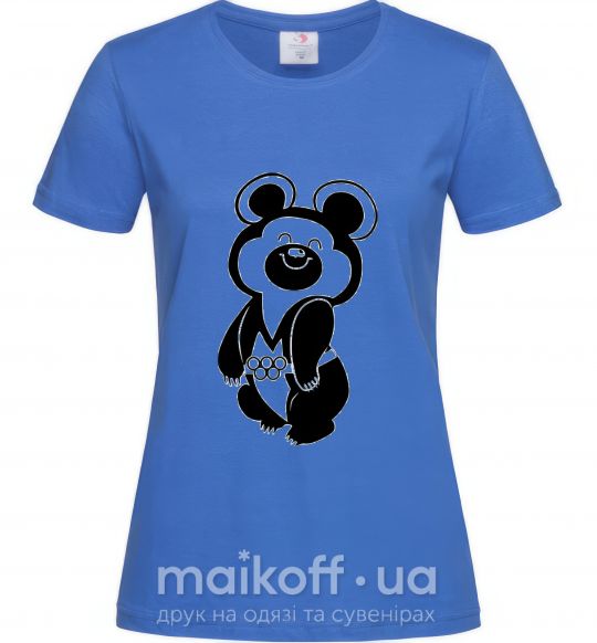 Жіноча футболка Счастливый олимпийский мишка Яскраво-синій фото