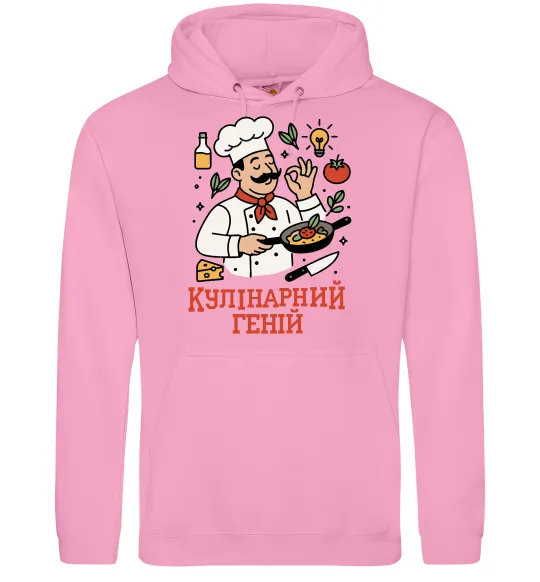 Чоловіча толстовка (худі) Кулінарний геній Рожевий фото
