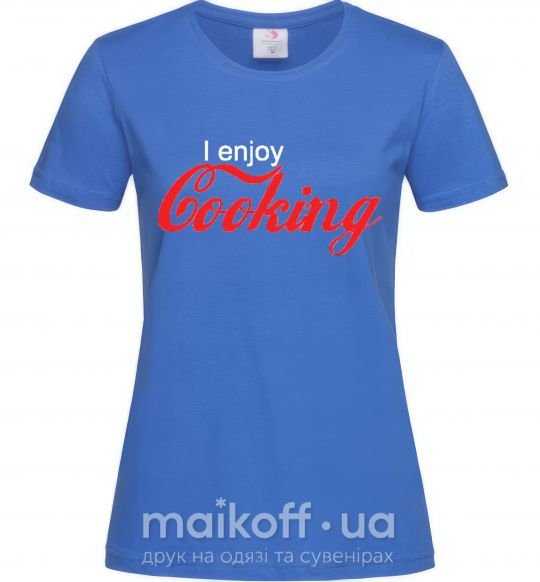 Жіноча футболка I ENJOY COOKING Яскраво-синій фото