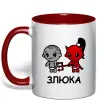 Чашка з кольоровою ручкою Злюка Червоний фото