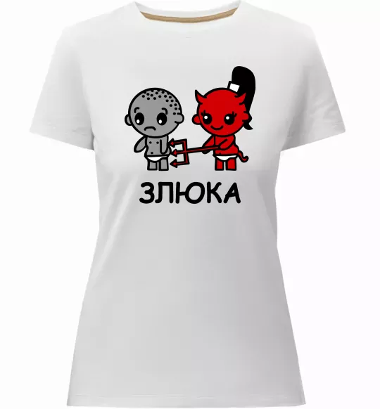 Женская премиум футболка Злюка Белый фото