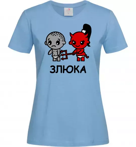 Женская футболка Злюка Голубой фото