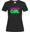 Жіноча футболка CRAZY GIRL Чорний фото