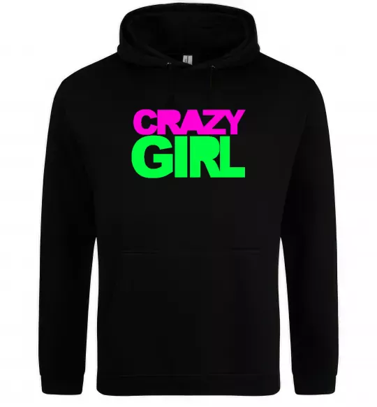 Жіноча толстовка (худі) CRAZY GIRL Чорний фото