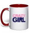 Чашка с цветной ручкой CRAZY GIRL Красный фото