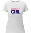 Жіноча преміум футболка CRAZY GIRL Білий фото