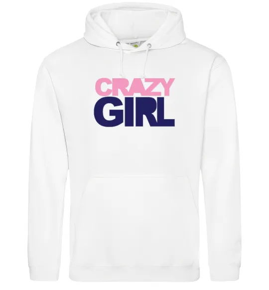 Жіноча толстовка (худі) CRAZY GIRL Білий фото
