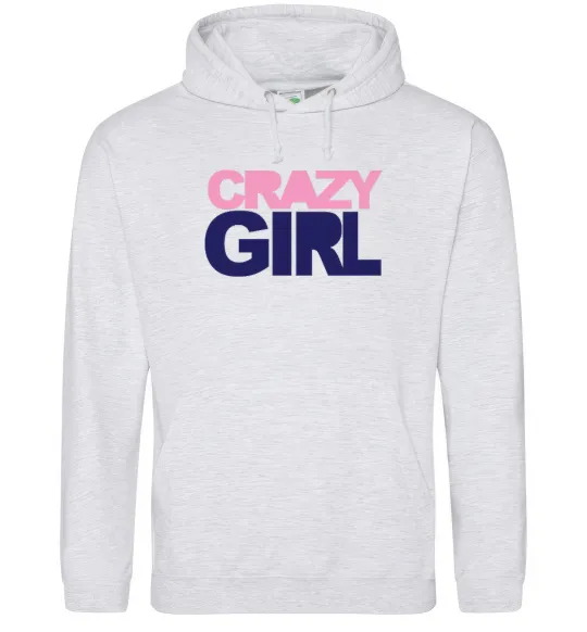 Жіноча толстовка (худі) CRAZY GIRL Сірий меланж фото