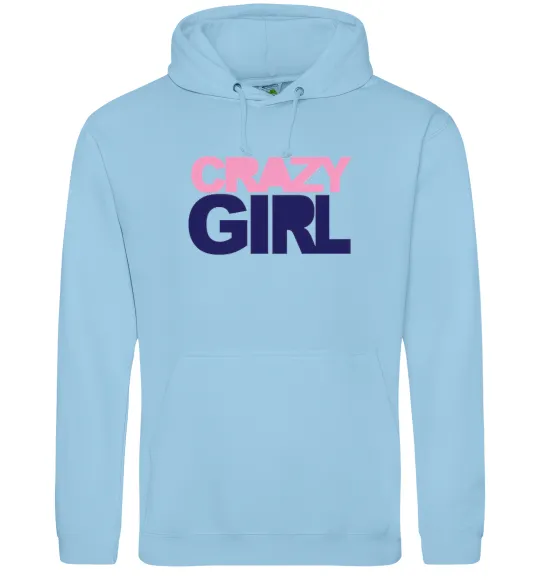 Женская толстовка (худи) CRAZY GIRL Голубой фото