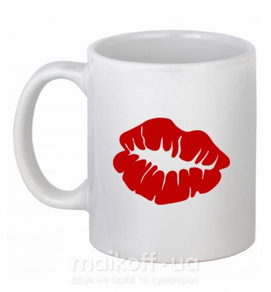 Чашка керамическая KISS from girl Белый фото