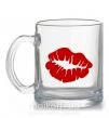 Чашка стеклянная KISS from girl Прозрачный фото