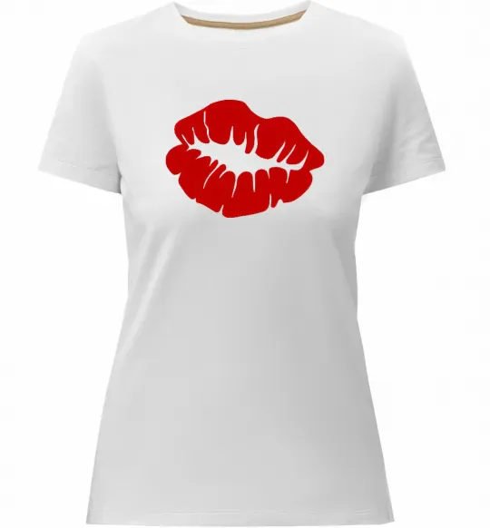 Женская премиум футболка KISS from girl Белый фото