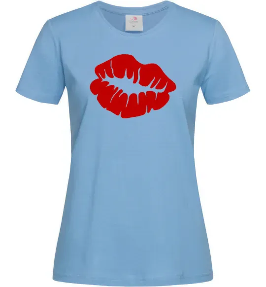 Жіноча футболка KISS from girl Блакитний фото