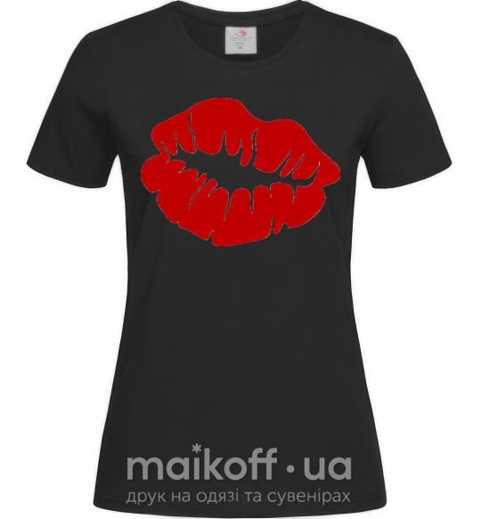 Жіноча футболка KISS from girl Чорний фото
