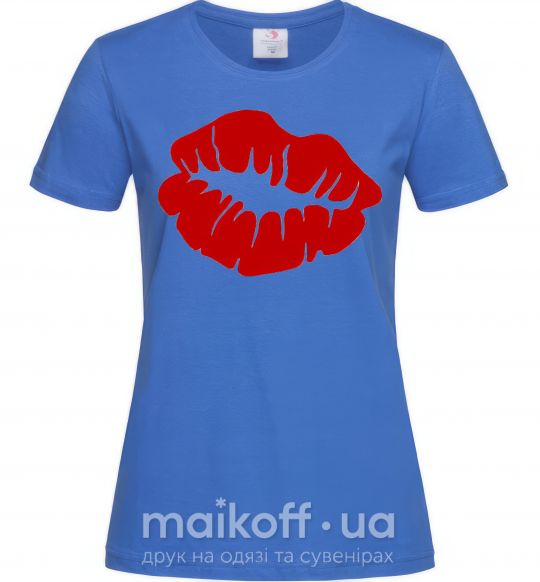 Женская футболка KISS from girl Ярко-синий фото