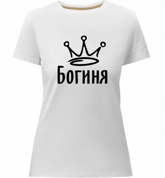 Женская премиум футболка Богиня Белый фото