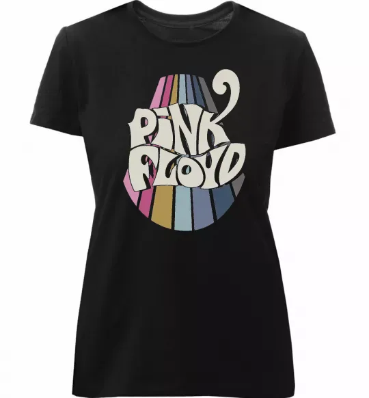 Женская премиум футболка Pink Floyd графіті Черный фото