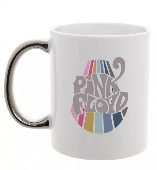 Чашка з кольоровою ручкою Pink Floyd графіті Срібло фото