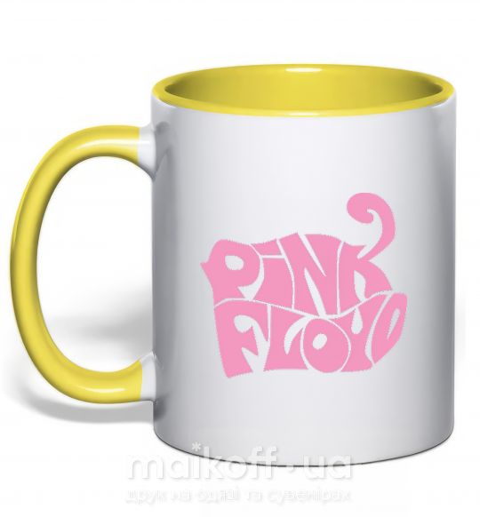 Чашка с цветной ручкой PINK FLOYD графити Солнечно желтый фото