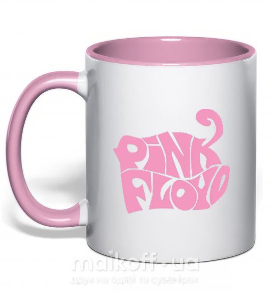 Чашка з кольоровою ручкою PINK FLOYD графити Ніжно рожевий фото