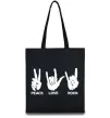 Еко-сумка PEACE LOVE ROCK Чорний фото