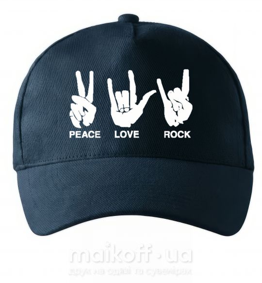 Кепка PEACE LOVE ROCK Темно-синій фото