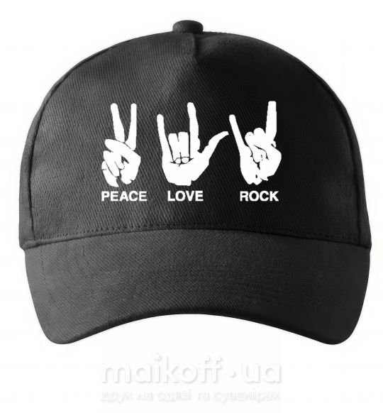 Кепка PEACE LOVE ROCK Чорний фото