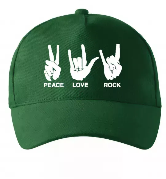 Кепка PEACE LOVE ROCK Темно-зелений фото