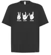 Футболка Оверсайз PEACE LOVE ROCK Черный фото