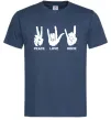 Мужская футболка PEACE LOVE ROCK Темно-синий фото