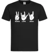 Мужская футболка PEACE LOVE ROCK Черный фото