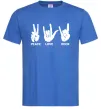 Мужская футболка PEACE LOVE ROCK Ярко-синий фото