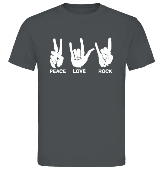 Мужская футболка PEACE LOVE ROCK Графит фото