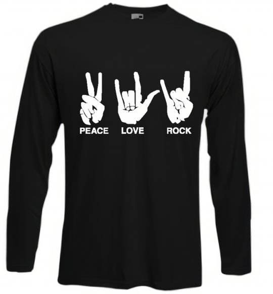 Реглан PEACE LOVE ROCK Черный фото