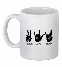 Чашка керамічна PEACE LOVE ROCK Чашка керамічна PEACE LOVE ROCK