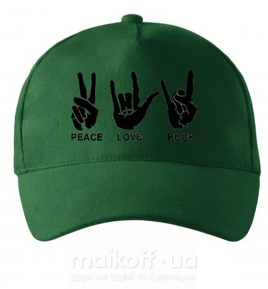 Кепка PEACE LOVE ROCK Темно-зеленый фото