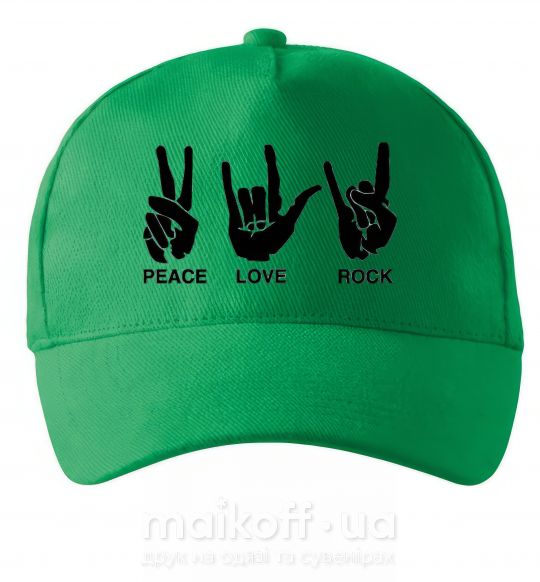 Кепка PEACE LOVE ROCK Зелений фото