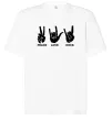 Футболка Оверсайз PEACE LOVE ROCK Белый фото
