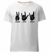 Чоловіча преміум футболка PEACE LOVE ROCK Білий фото