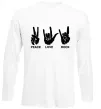 Лонгслив PEACE LOVE ROCK Белый фото