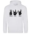 Чоловіча толстовка (худі) PEACE LOVE ROCK Сірий меланж фото