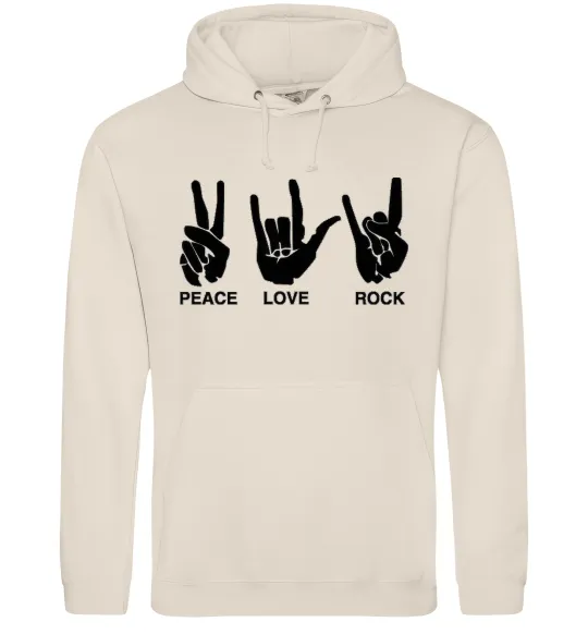 Чоловіча толстовка (худі) PEACE LOVE ROCK Таш фото
