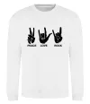 Свитшот PEACE LOVE ROCK Белый фото