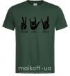 Мужская футболка PEACE LOVE ROCK Темно-зеленый фото