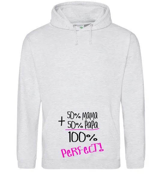 Женская толстовка (худи) 50%+50% Серый меланж фото