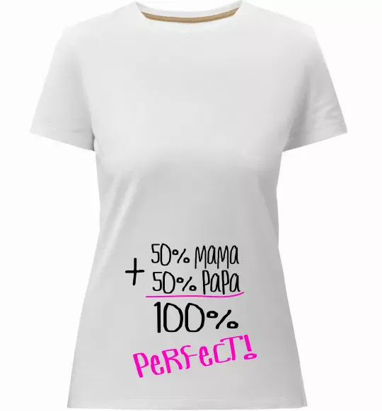 Жіноча преміум футболка 50%+50% Білий фото