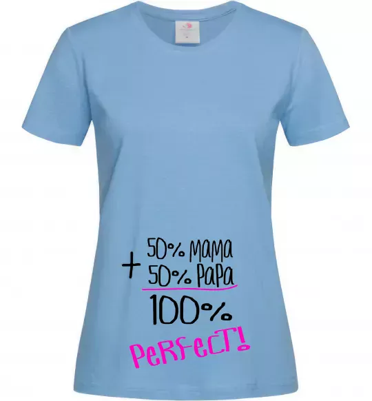 Жіноча футболка 50%+50% Блакитний фото