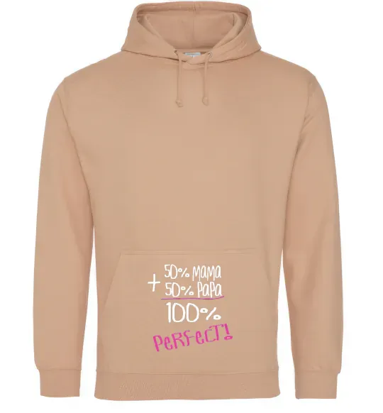 Женская толстовка (худи) 50%+50% Песочный фото